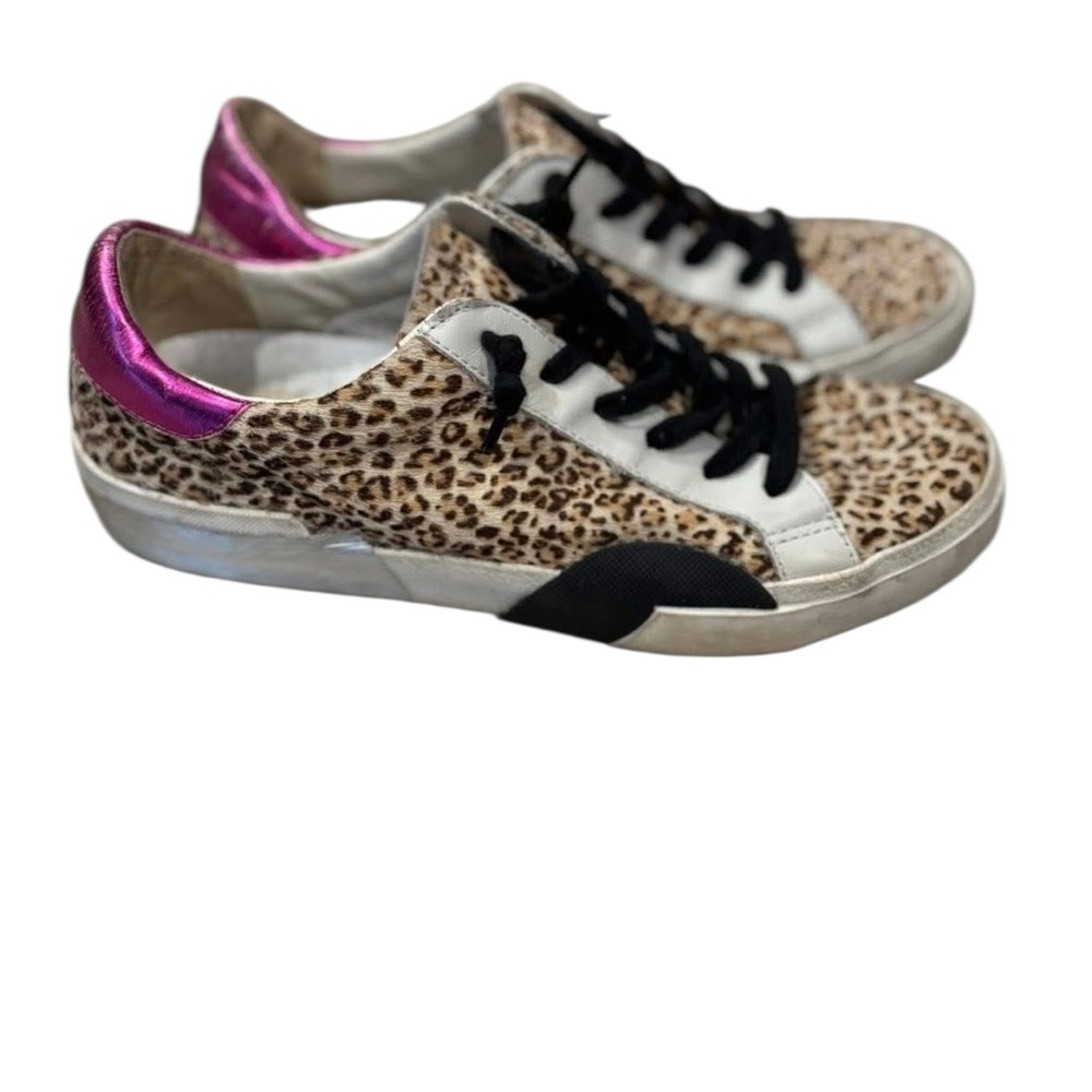 Leopard Print Sneakers with Pink Accents